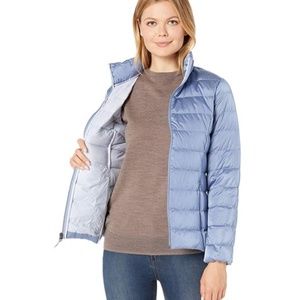 Winter is Coming. Eddie Bauer Dusty Blue Puffer Down Jacket, like new, packable